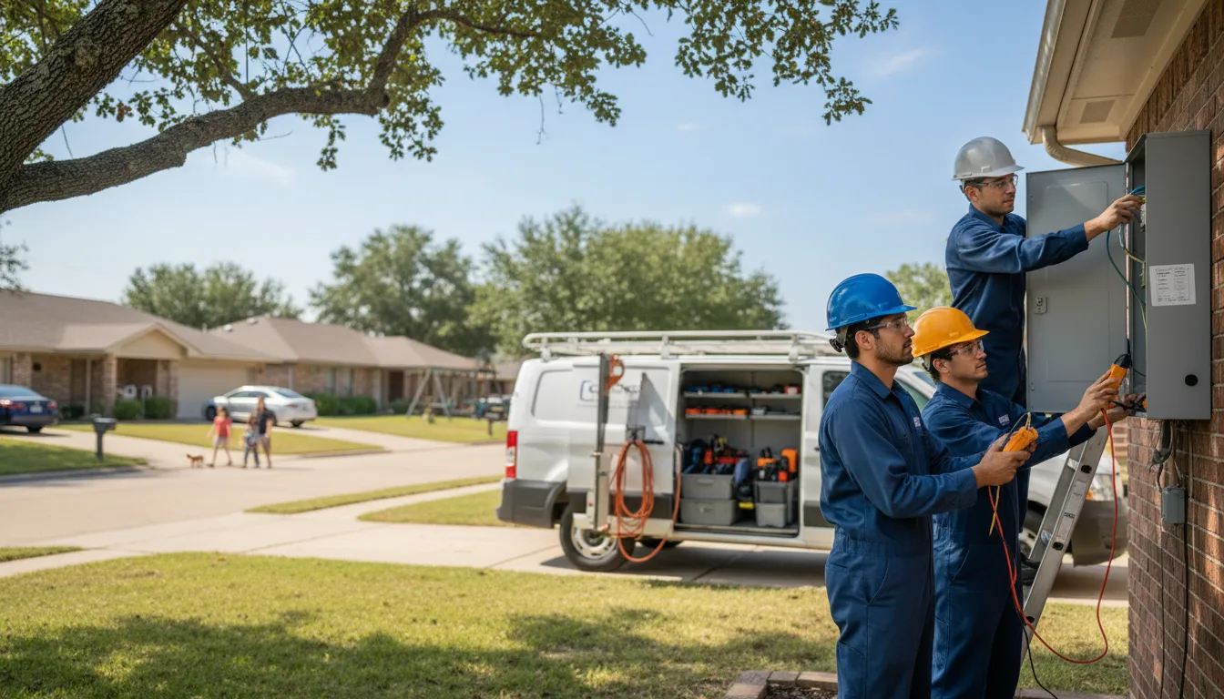Certified electrician providing emergency electrical services in De Berry, TX